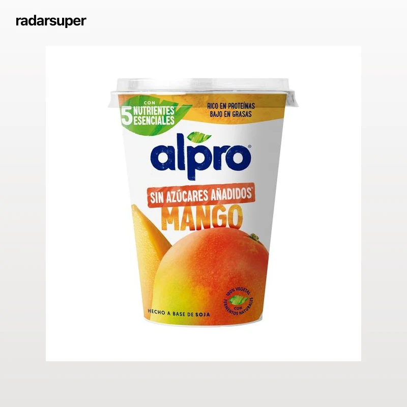 ALPRO Especialidad de soja vegetal con fermentos naturales y trocitos de mango 400 g.