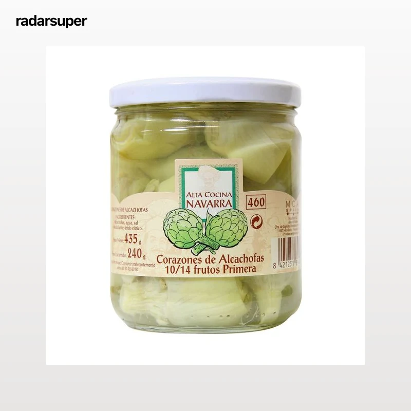 ALTA COCINA Corazones de alcachofas 10/14 piezas frasco de 240 g.