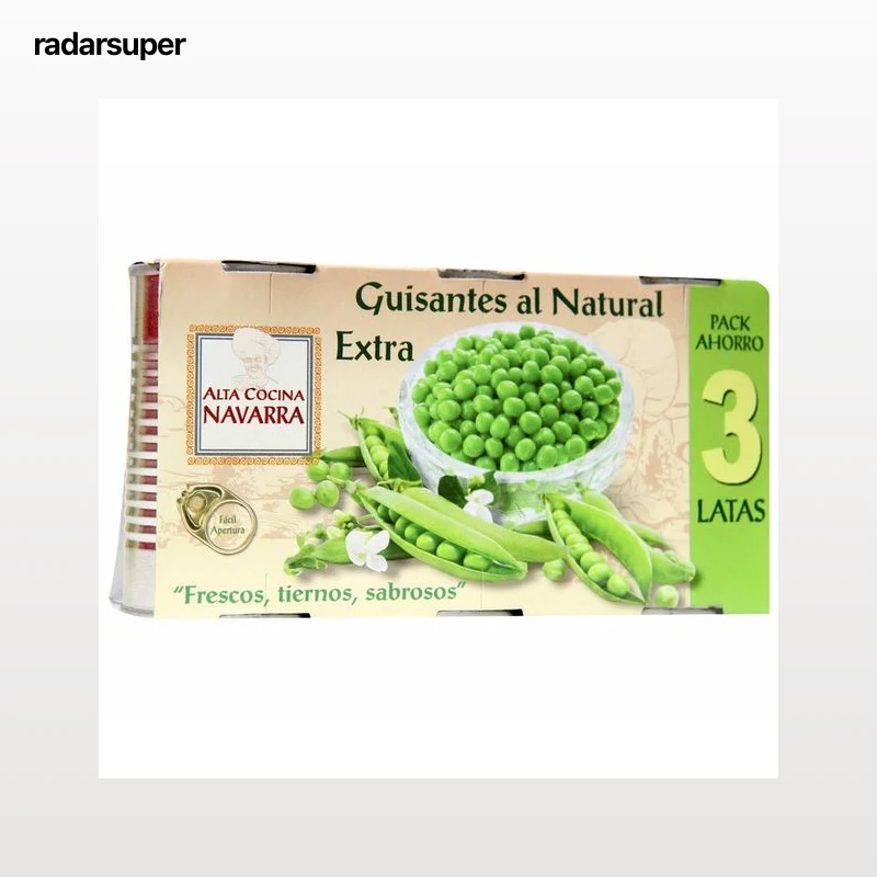 ALTA COCINA Guisantes al natural de calidad extra 3 uds x 95 g.