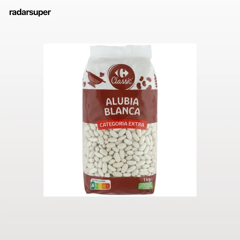 Alubia blanca categoría extra Carrefour 1 kg.