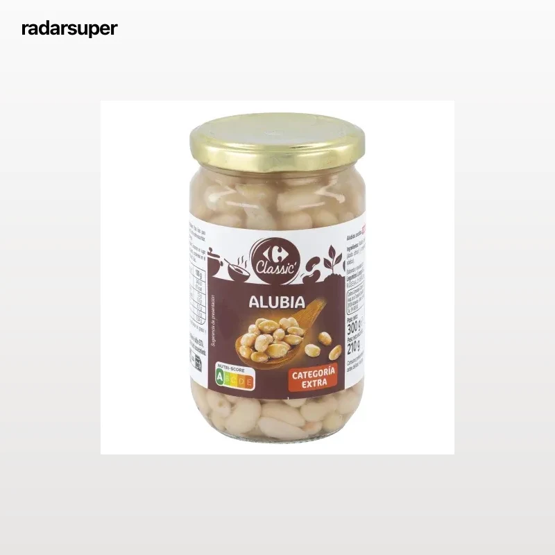 Alubia cocida al natural Classic Carrefour 210 g.
