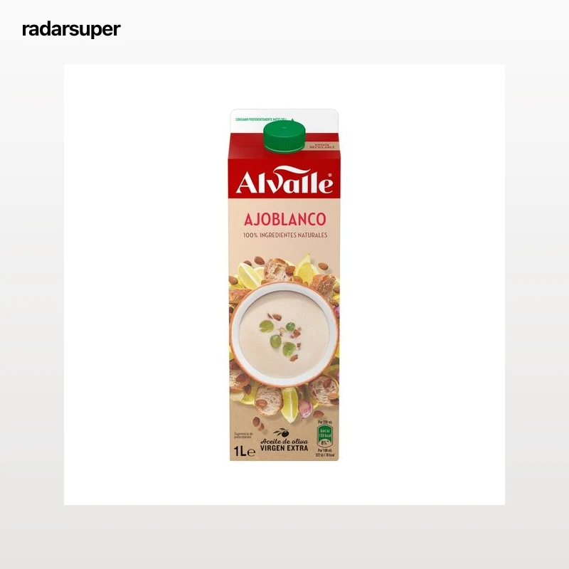 ALVALLE Gazpacho de almendras (ajoblanco), elaborado con ingredientes 100% naturales ALVALLE 1 l.