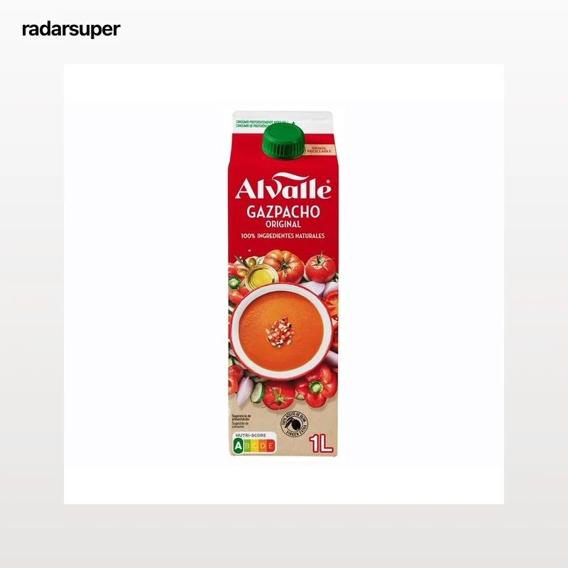 ALVALLE Gazpacho receta original elaborado con ingredientes 100% naturales 1 l.
