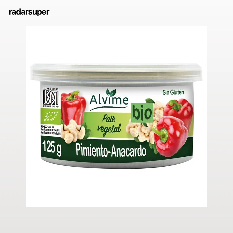 ALVIME Pate vegetal BIO de pimiento y anacardo 125 g.