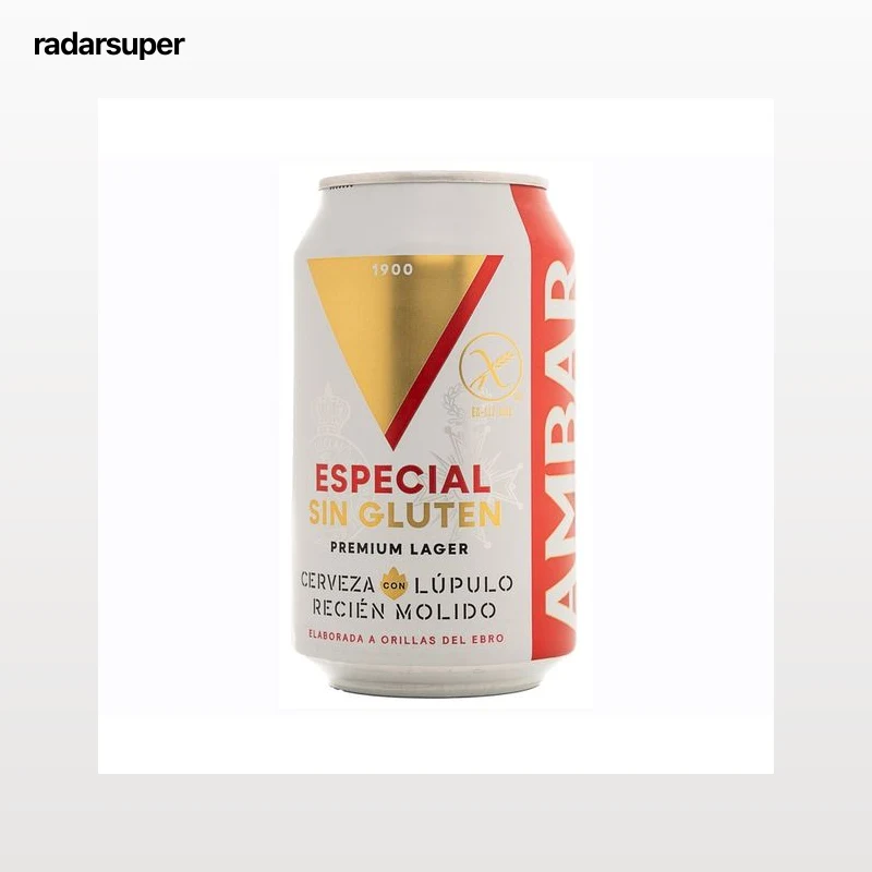 AMBAR Cerveza sin gluten 1900 lata de 33 cl.
