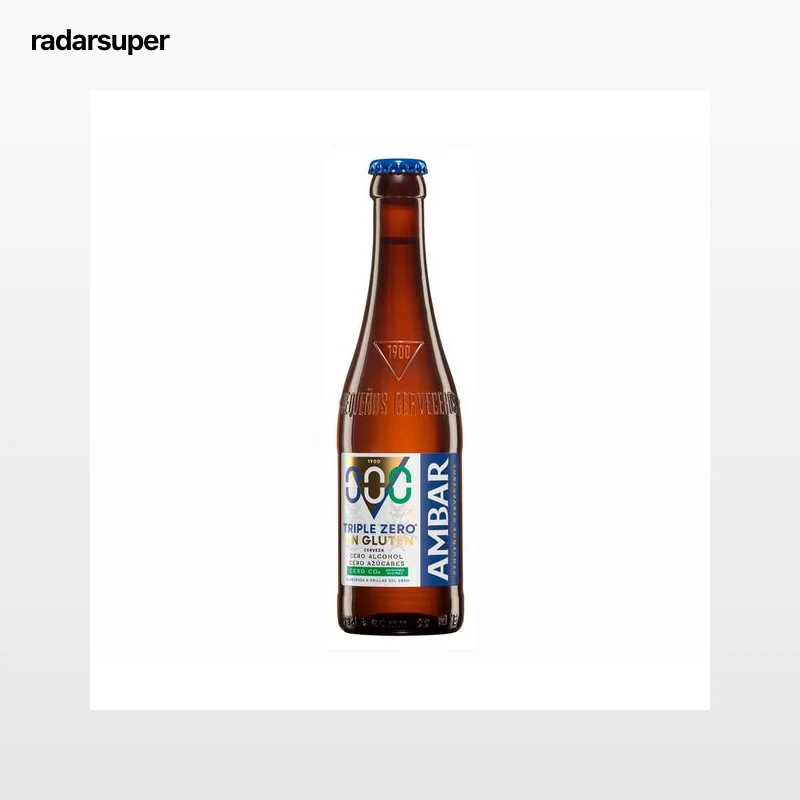 AMBAR Cervezas sin alcohol (0,0% Vol.), sin gluten botella de 33 cl.