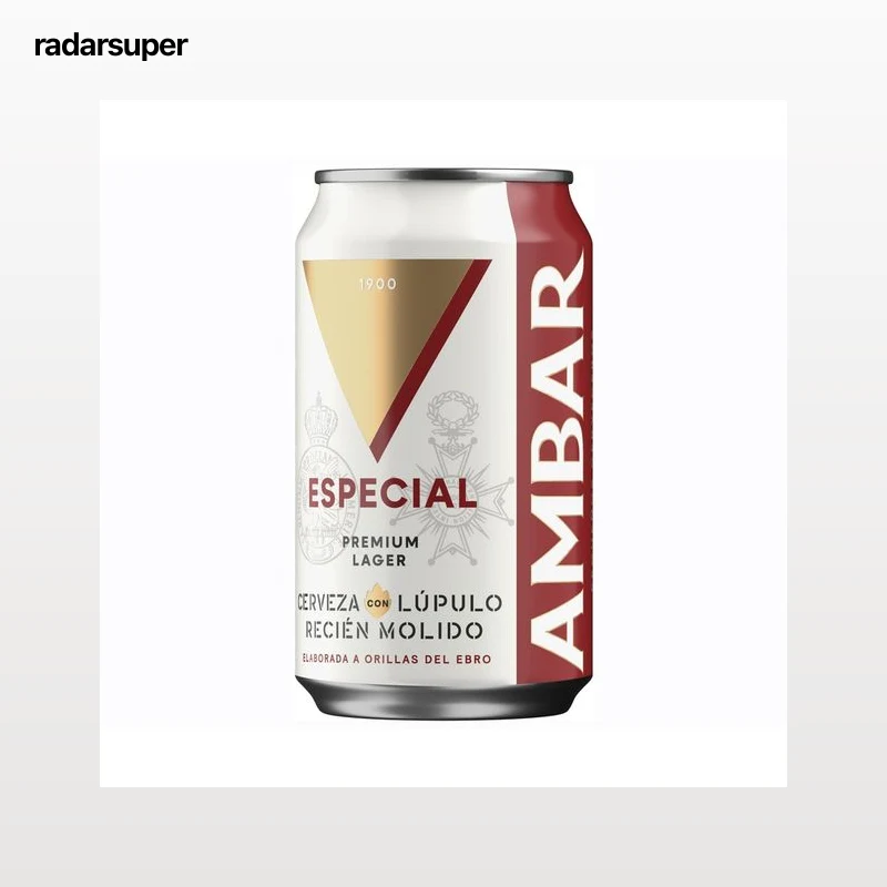 AMBAR ESPECIAL Cerveza lata de 33 cl.