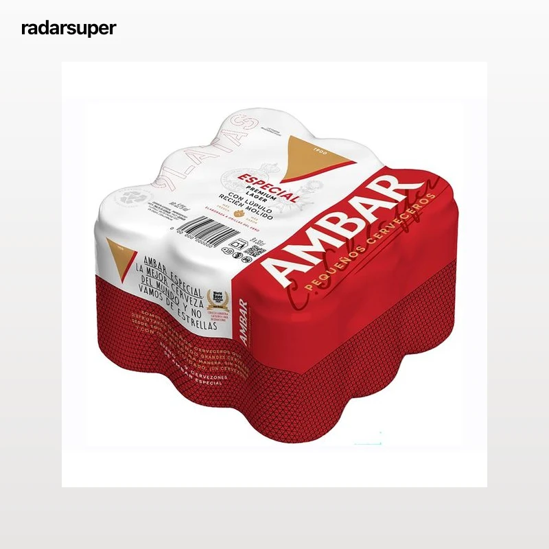 AMBAR ESPECIAL Cerveza rubia pack de 9 latas de 33 cl.