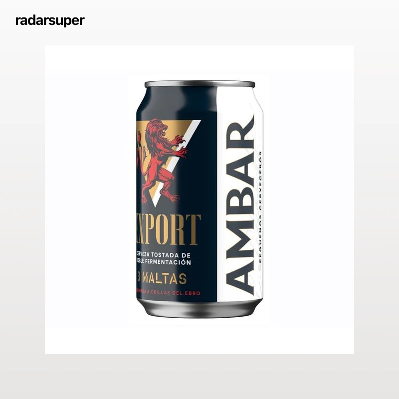 AMBAR EXPORT  Cerveza tostada lata de 33 cl.
