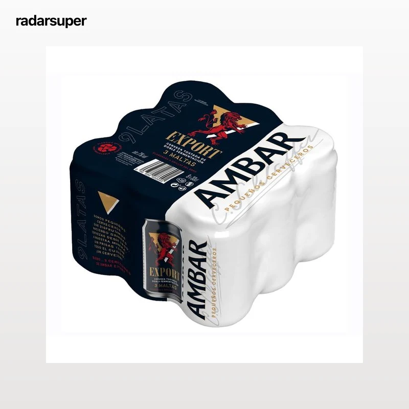 AMBAR EXPORT  Cervezas pack de 9 latas de 33 cl.