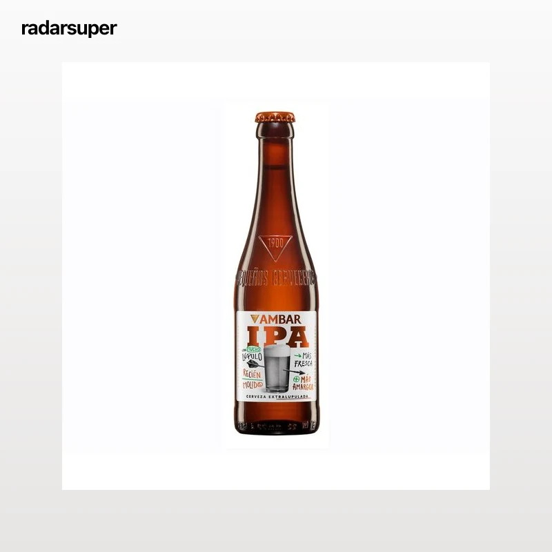 AMBAR IPA  Cerveza Premium extra lúpulo botella 33 cl.