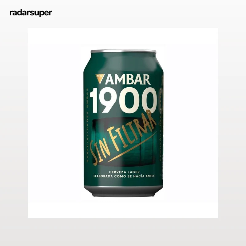 AMBAR Lata de cerveza 1900 sin filtrar 33 cl