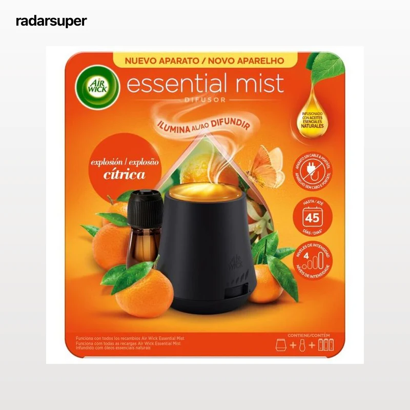 Ambientador con 3 pilas Airwick essential mist aparato cítrico