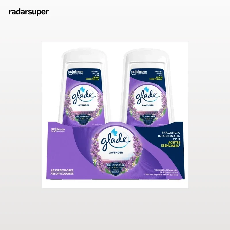 Ambientador absorbeolores lavanda Glade pack de 2 unidades de 150 g.