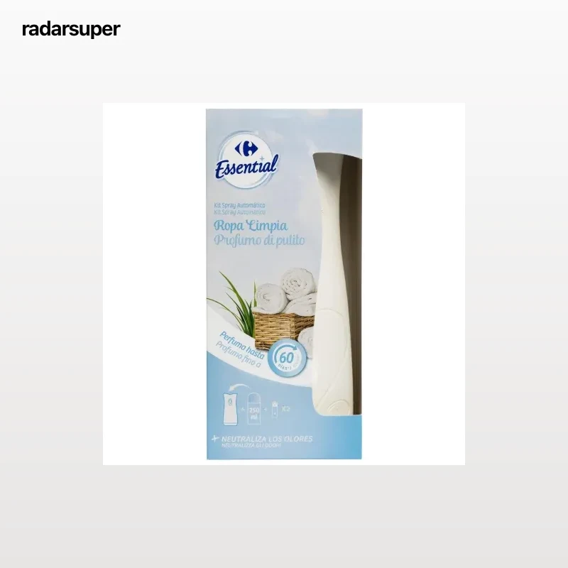 Ambientador automático ropa limpia aparato y recambio Essential Carrefour 1 ud.