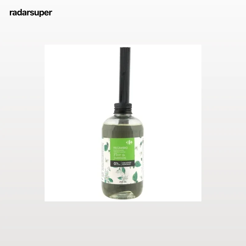 Ambientador de varillas flor de jazmín recambio Carrefour 250 ml.