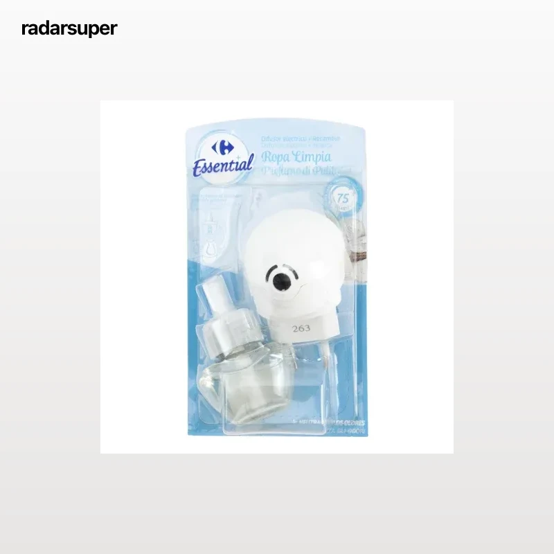 Ambientador difusor eléctrico ropa limpia Essential aparato y recambio Carrefour 1 ud.