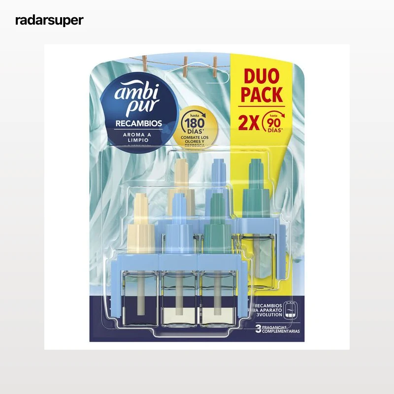 Ambientador eléctrico duo + recambio Ambipur 3volution aroma a limpio