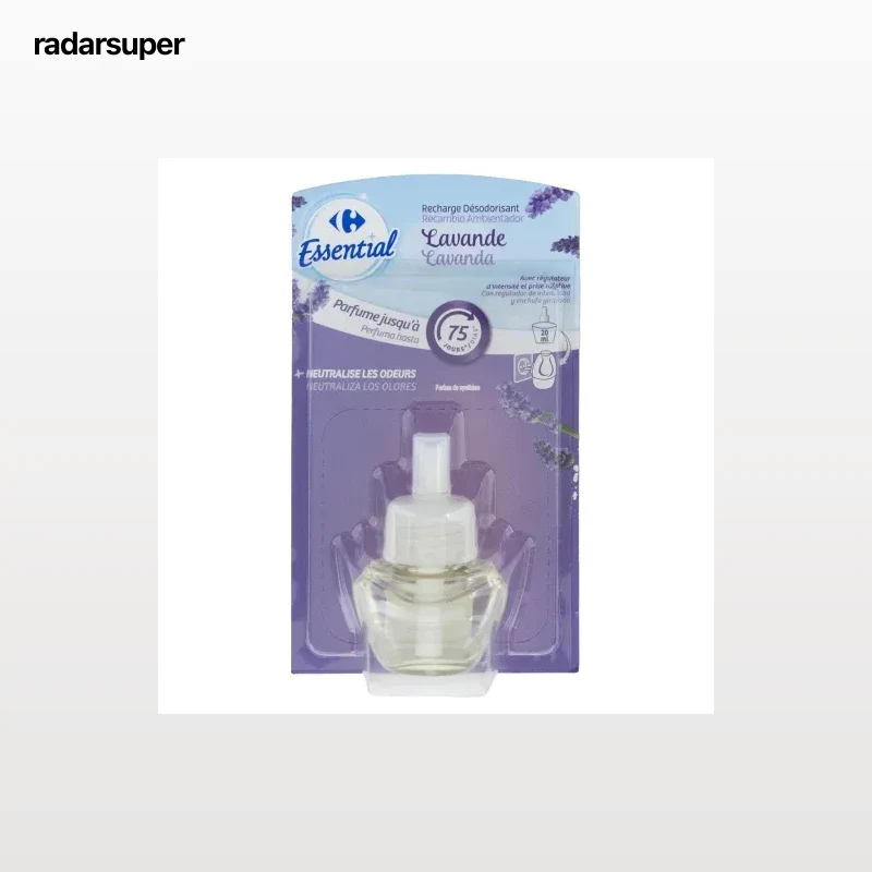 Ambientador eléctrico lavanda Essential recambio Carrefour 1 ud.