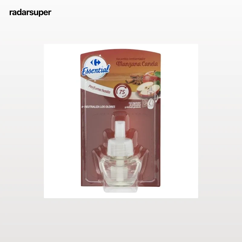 Ambientador eléctrico manzana canela Essential recambio Carrefour 1 ud.