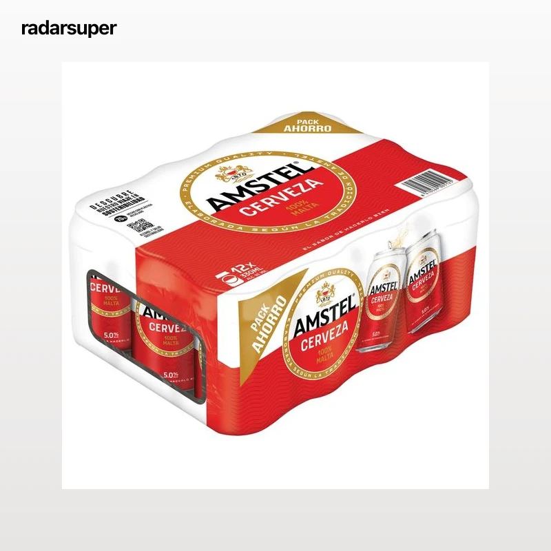 AMSTEL 100 % MALTA Cervezas pack 12 uds, de 33 cl.