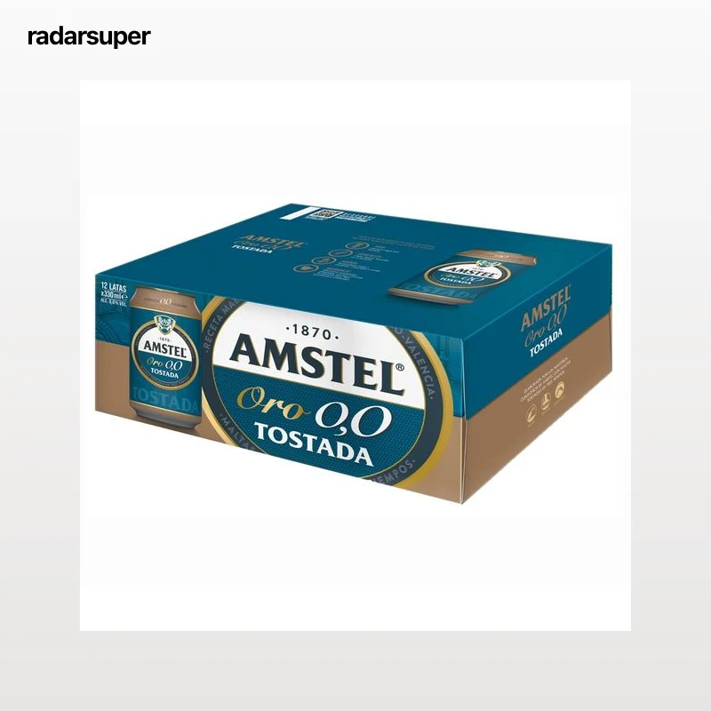 AMSTEL ORO Cerveza 0,0 % tostada pack 12 x 33 cl.