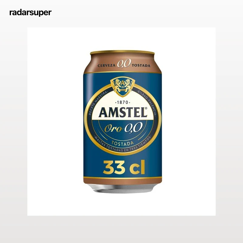 AMSTEL ORO Cerveza sin alcohol 0,0 % tostada 33 cl.