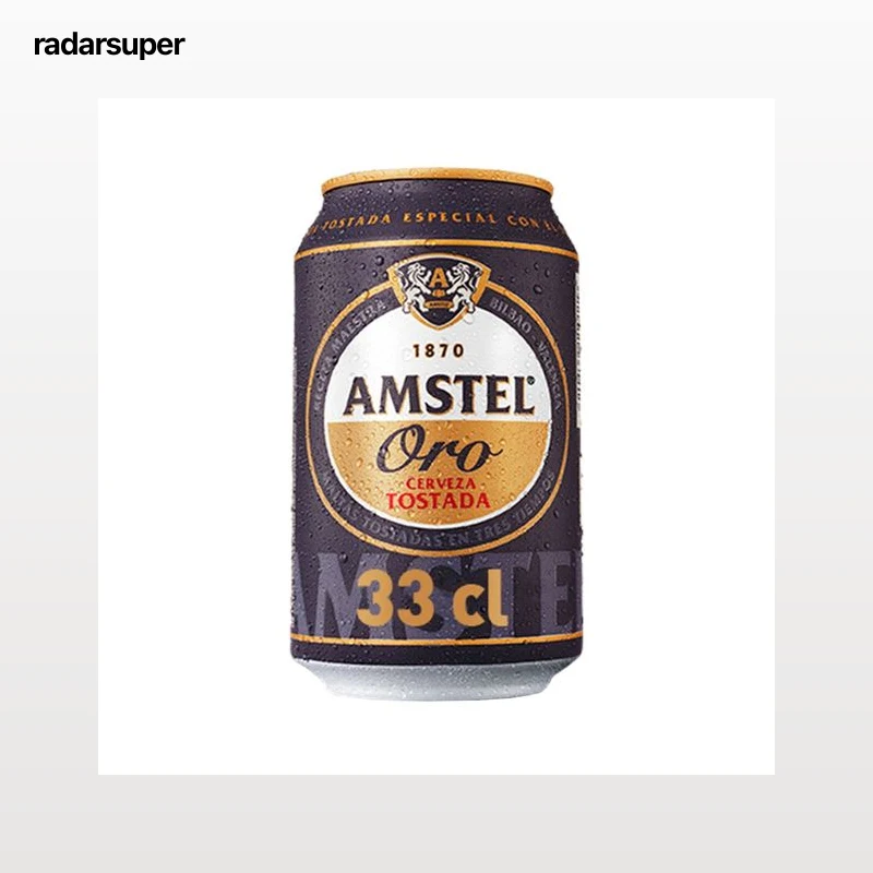 AMSTEL ORO Cerveza tostada lata de 33 cL.