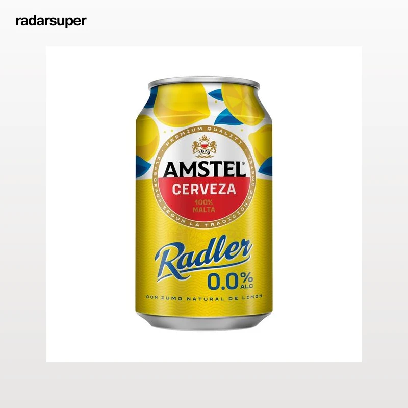 AMSTEL RADLER Cerveza 0.0% alcohol con zumo natural de limón 33 cl.
