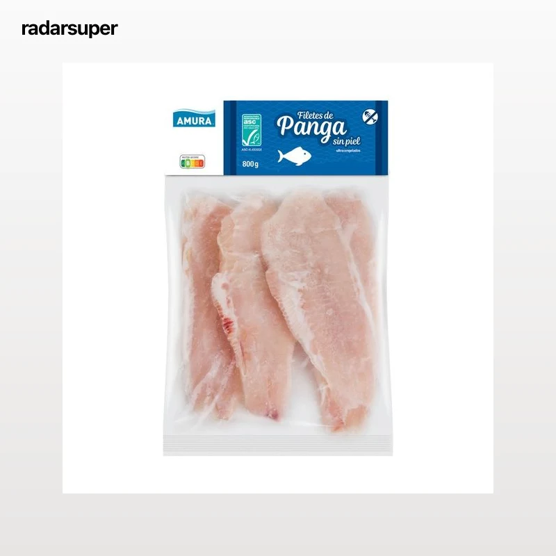 AMURA Filetes de panga sin piel 800 g.
