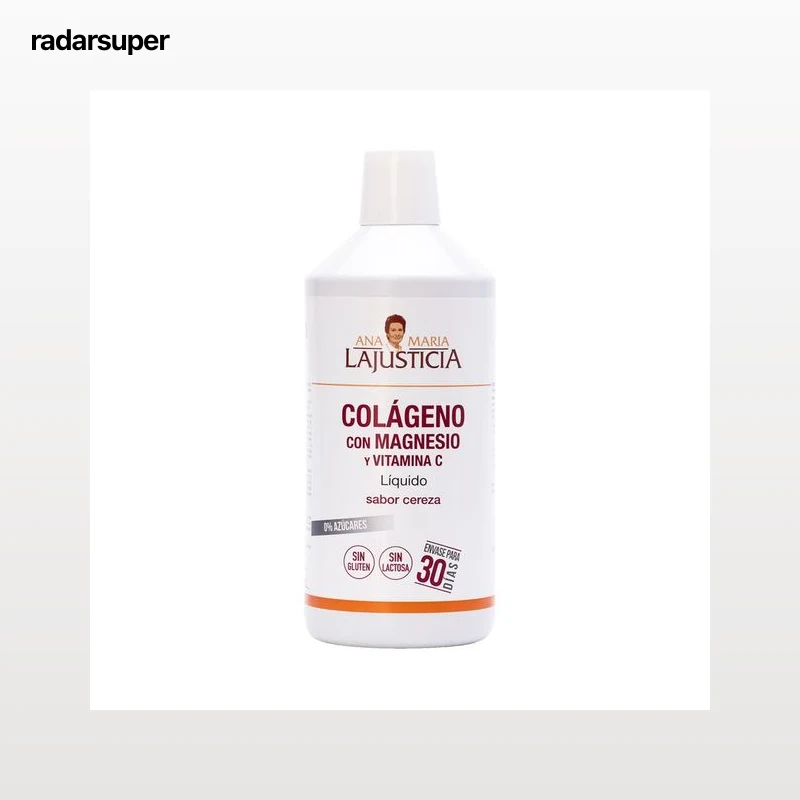 ANA MARIA LAJUSTICIA® Complemento alimenticio a base de colágeno líquido, magnesio y vitamina C, con sabor a cereza 1 l.