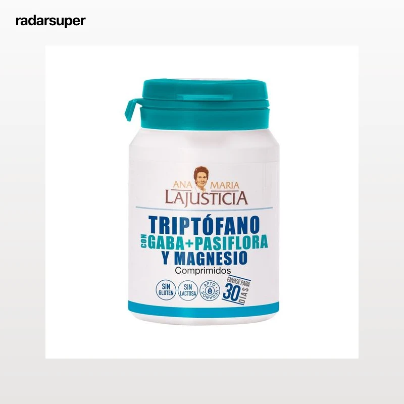 ANA MARIA LAJUSTICIA® Complemento nutricional apto para veganos a base de triptófano con gaba + pasiflora y magnésio 60 uds.