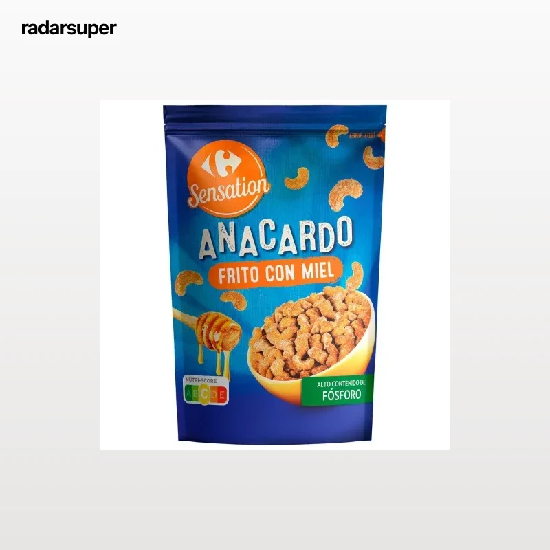 Anacardo frito con miel Sensation Carrefour 125 g.