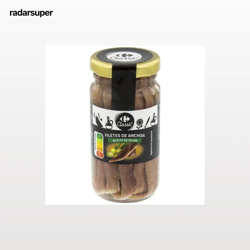 Anchoas en aceite de oliva Classic Carrefour 55 g.