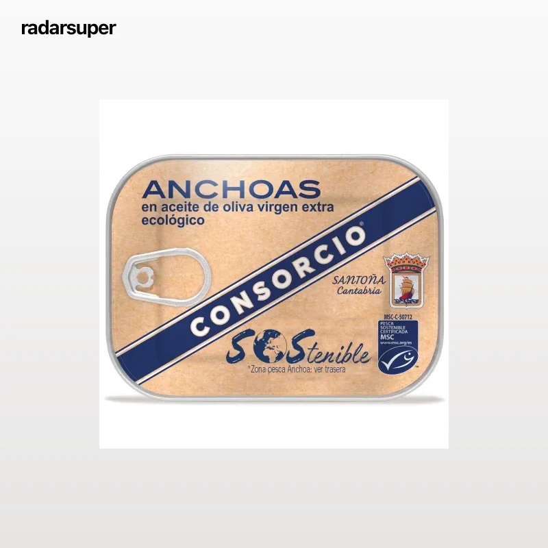 Anchoas en aceite de oliva virgen extra ecológico Consorcio 38 g.