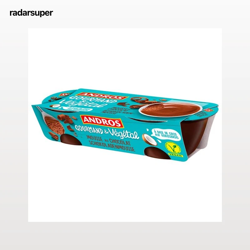 ANDROS Especialidad vegetal a base de coco con chocolate Gourmand & vegetal 2 x 55 g.
