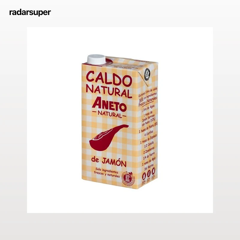 ANETO Caldo de jamón serrano y verduras frescas natural brik de 1 l