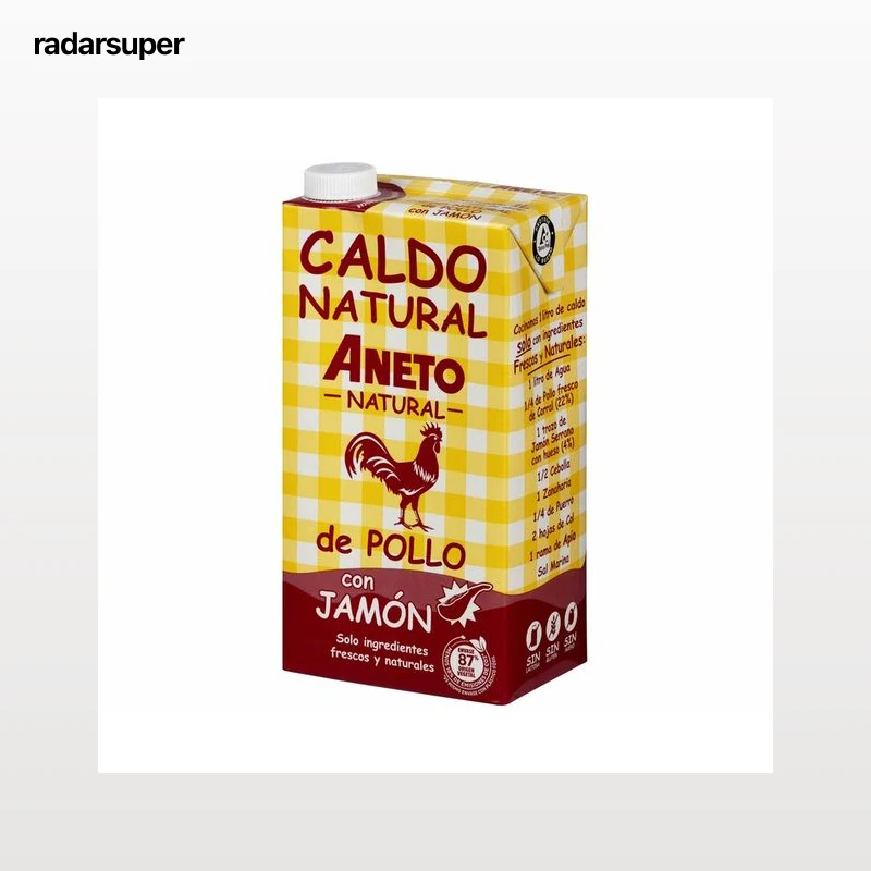ANETO Caldo natural de pollo con jamón ANETO 1l.