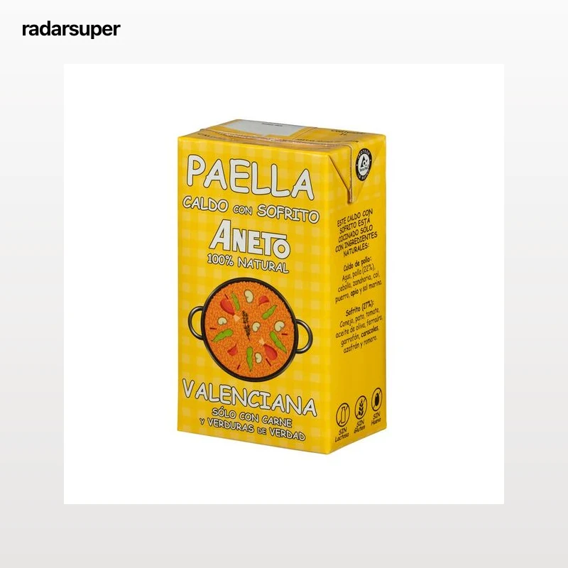 ANETO Caldo para paella Valenciana 100% natural brik de 1 l.
