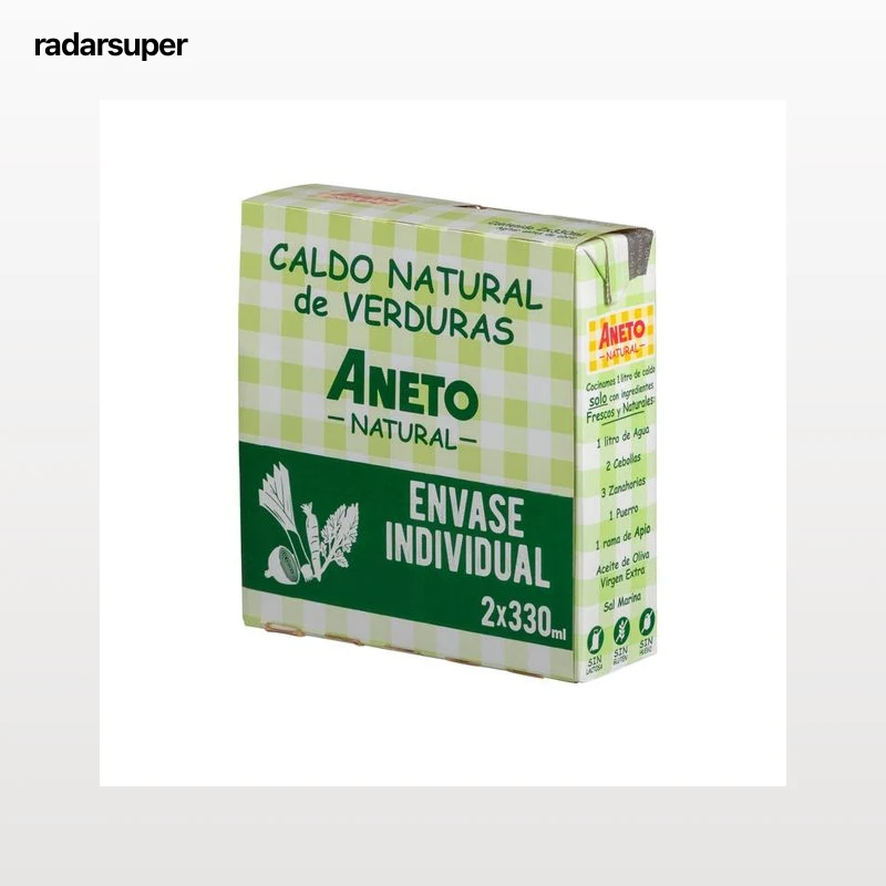 ANETO caldo de verduras natural ANETO 2 x 330 ml.