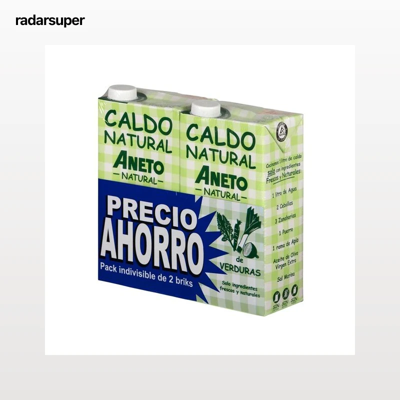 ANETO Caldo de verduras natural ANETO pack 2 uds. x 1 l.