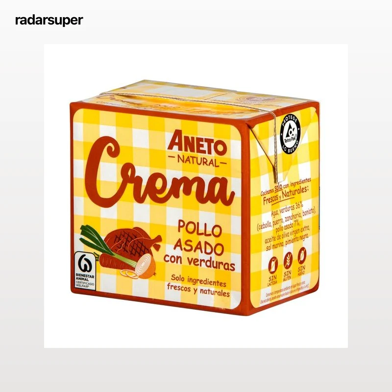 ANETO Crema natural pollo asado con verduras 500 g.