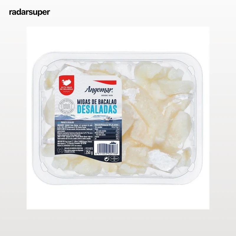 ANGOMAR Bacalao desalado desmigado ANGOMAR 250 gr.