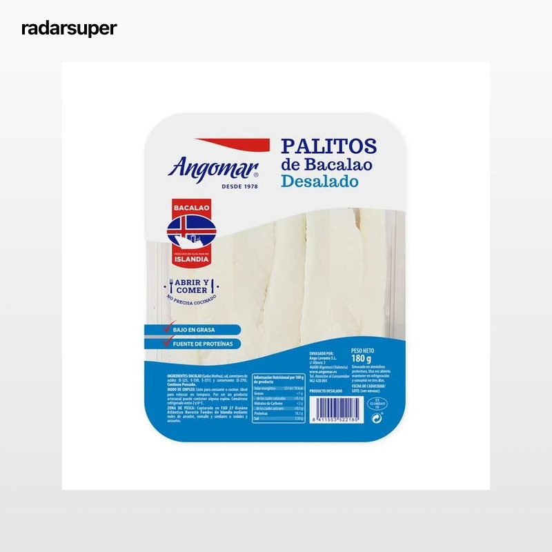 ANGOMAR Palitos de bacalao desalado 180 gr.
