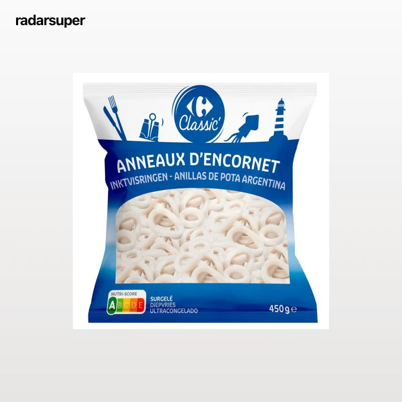 Anillas de pota argentina congelada Carrefour Classic 450 g.