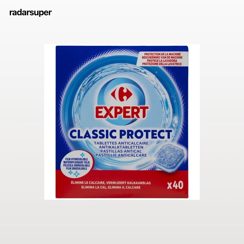 Antical para lavadora en pastillas classic protect Expert Carrefour 40 ud.