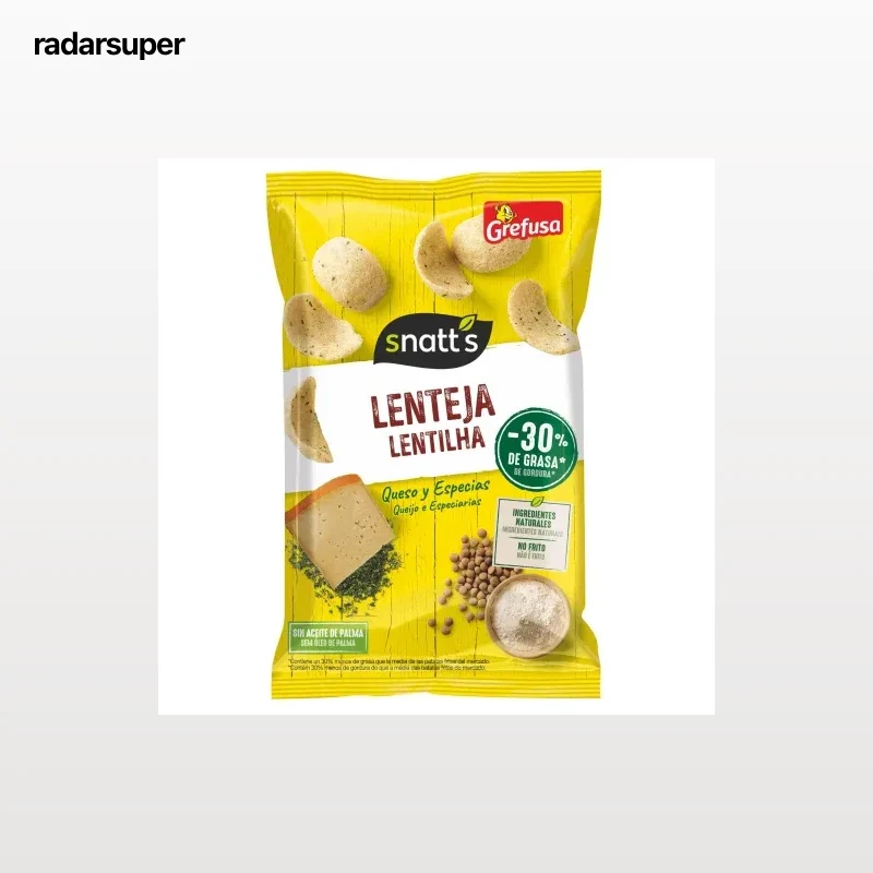 Aperitivo de lentejas sabor queso y eneldo Snatt's 90 g.