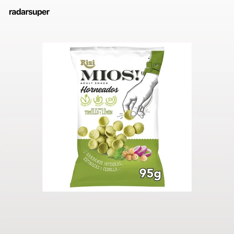 Aperitivo de maíz sabor tomillo y limón Risi Mios! sin gluten 95 g.