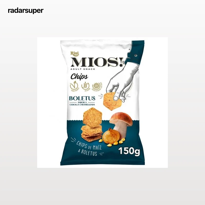 Aperitivo de maíz y boletus sabor cebolla caramelizada Risi Mios! sin gluten 150 g.