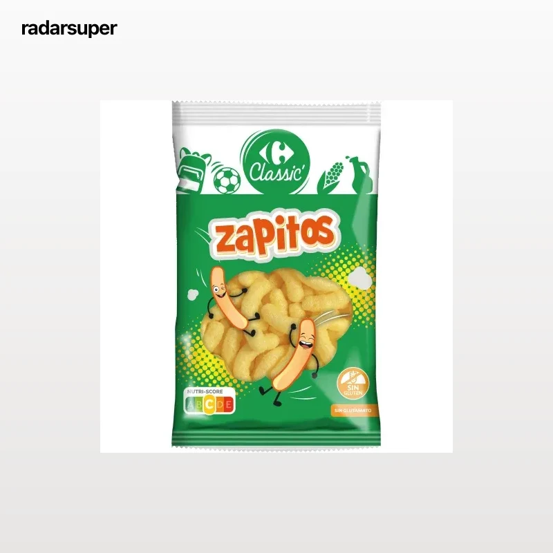 Aperitivo de maíz Zapitos Carrefour Kids sin gluten 80 g.